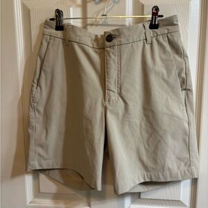 Classic Beige Men's Flat Front Shorts